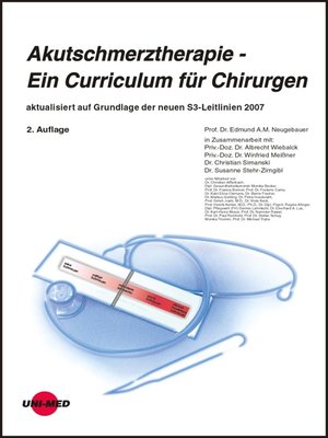 cover image of Akutschmerztherapie--Ein Curriculum für Chirurgen